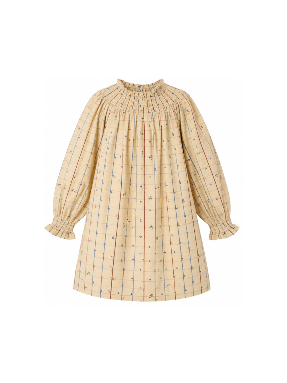 Abito per bambina Bonpoint Kids beige con motivo Cherry all-over W06GDRW00017 360A BONPOINT KIDS