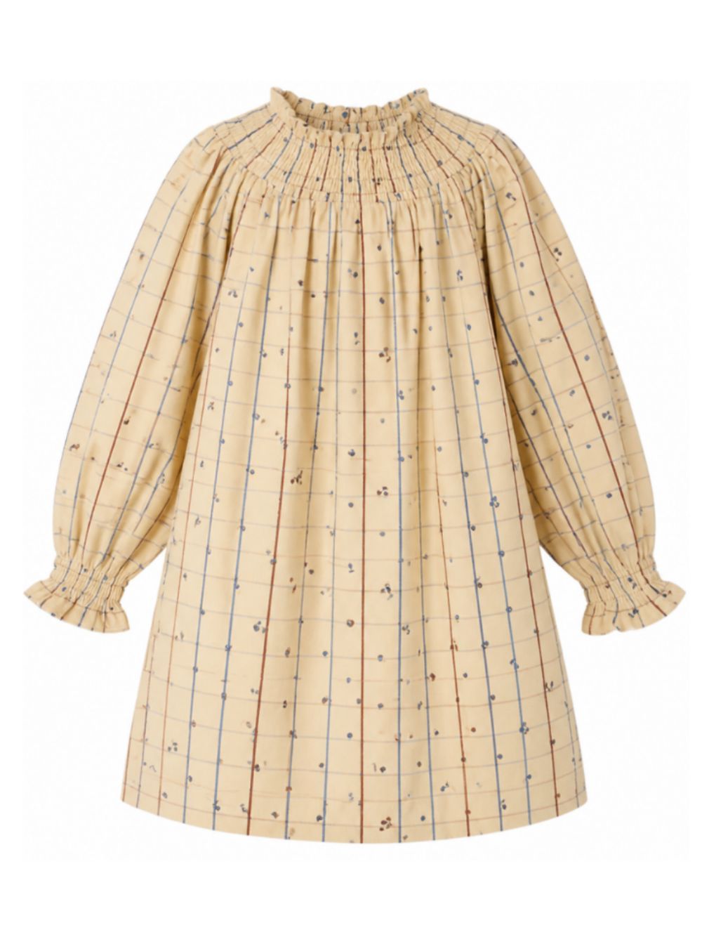 Abito per bambina Bonpoint Kids beige con motivo Cherry all-over W06GDRW00017 360A BONPOINT KIDS