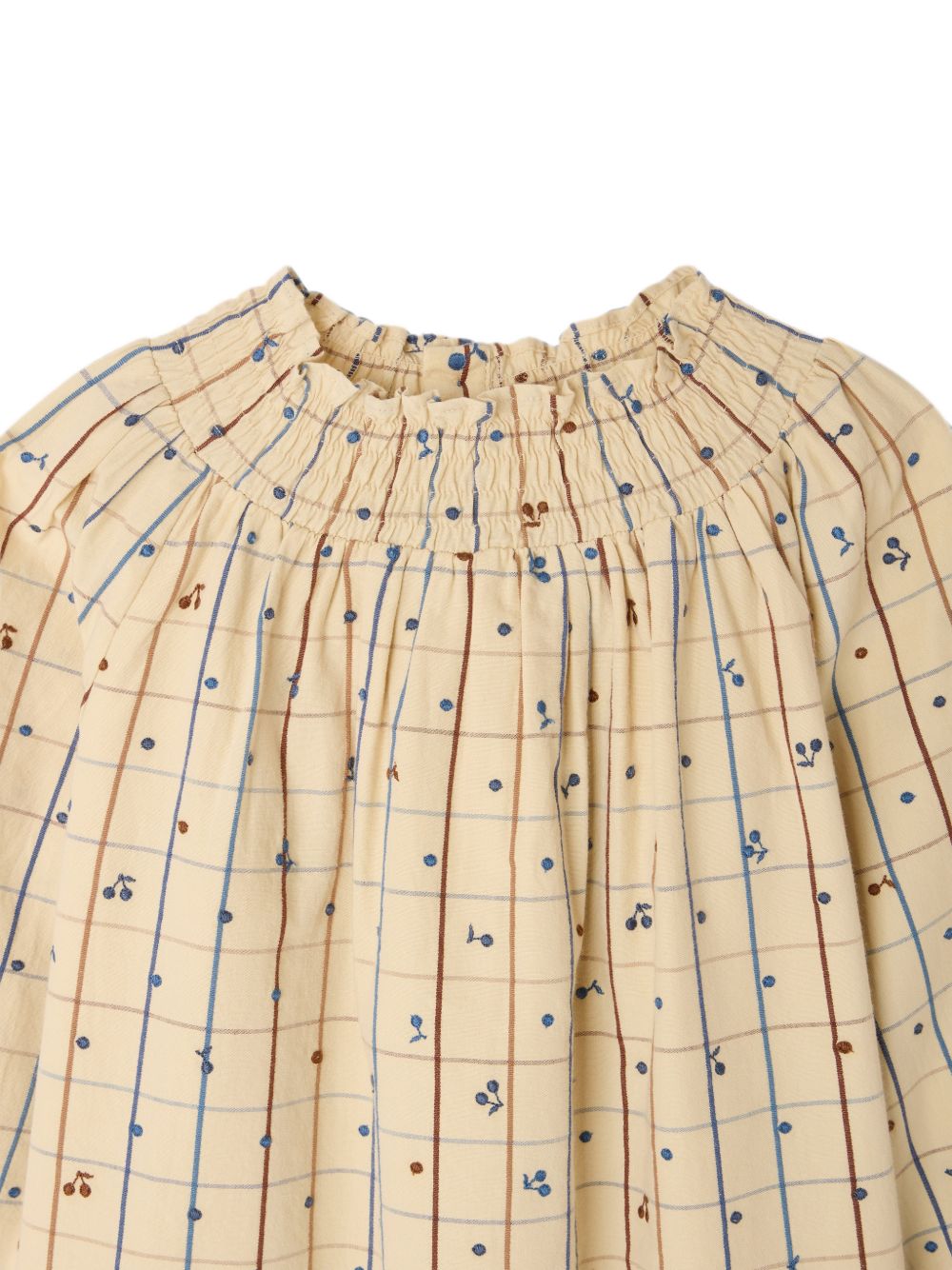 Abito per bambina Bonpoint Kids beige con motivo Cherry all-over W06GDRW00017 360A BONPOINT KIDS