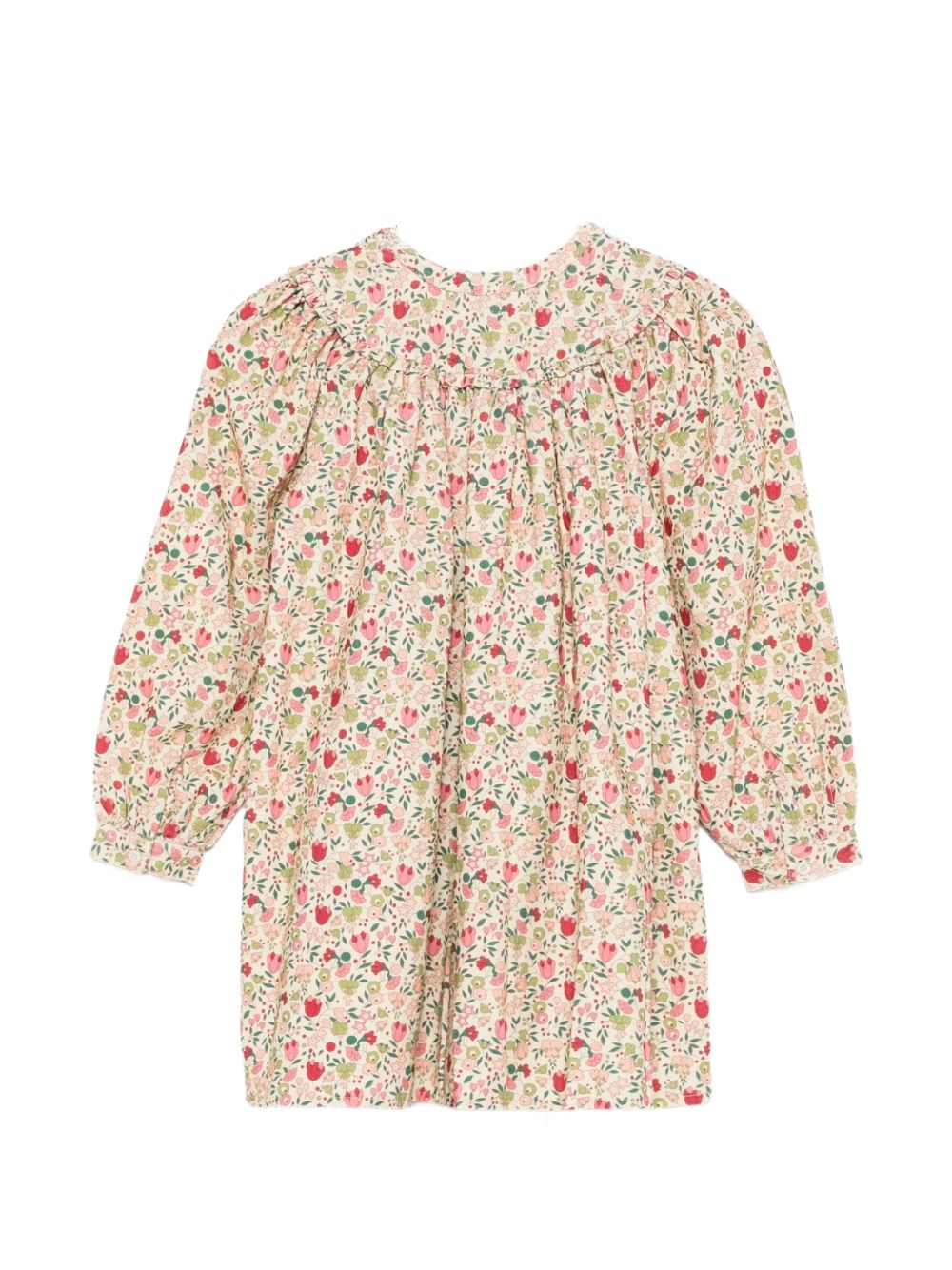 Abito per bambina Bonpoint Kids beige con stampa floreale all-over W06GDRW00020 524B BONPOINT KIDS
