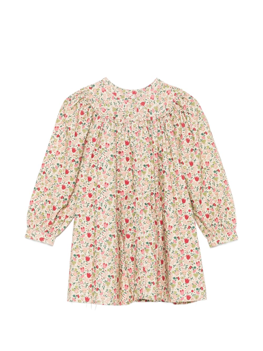 Abito per bambina Bonpoint Kids beige con stampa floreale all-over W06GDRW00020 524B BONPOINT KIDS