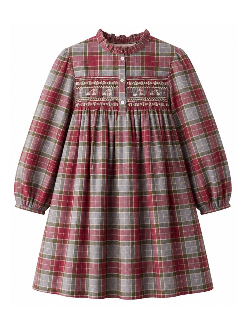 Abito Maddalina per bambina Bonpoint Kids rosso con motivo a quadri W06GDRW00023 381 BONPOINT KIDS