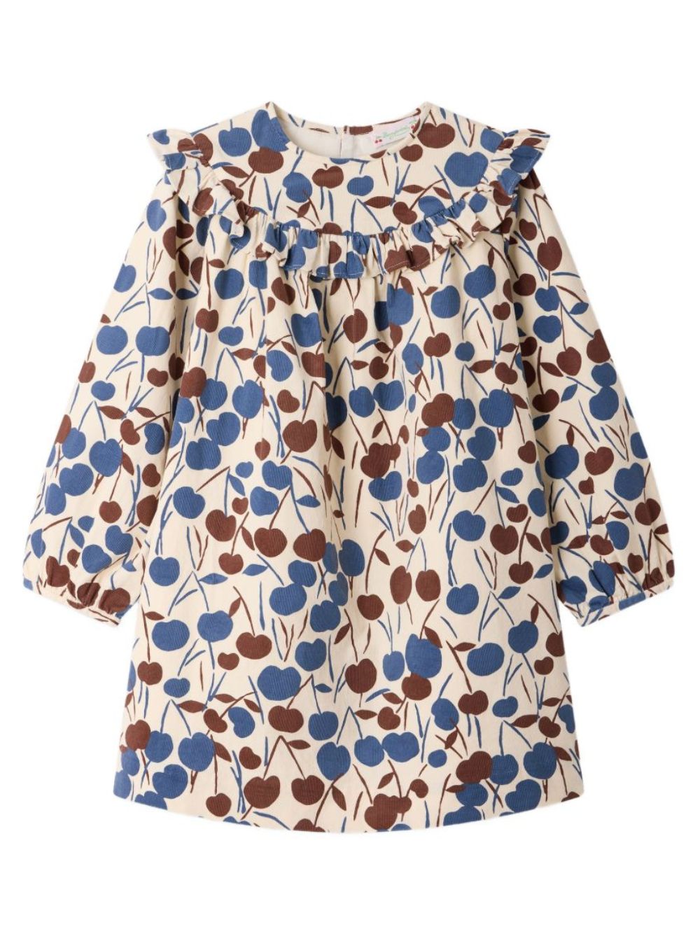 Abito per bambina Bonpoint Kids beige con stampa cherry all-over W06GDRW00024 665 BONPOINT KIDS