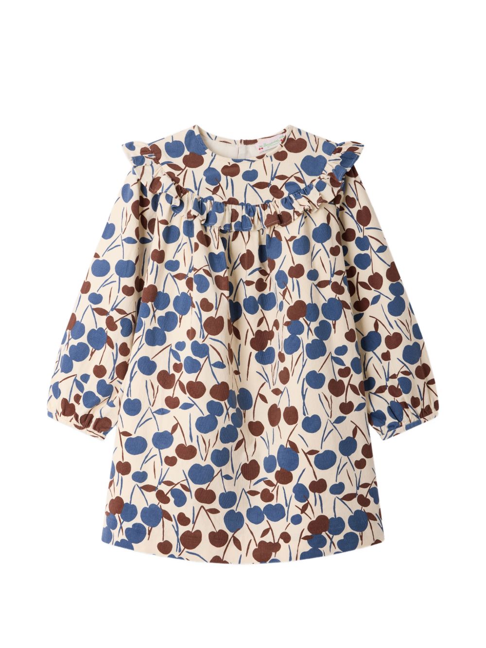 Abito per bambina Bonpoint Kids beige con stampa cherry all-over W06GDRW00024 665 BONPOINT KIDS