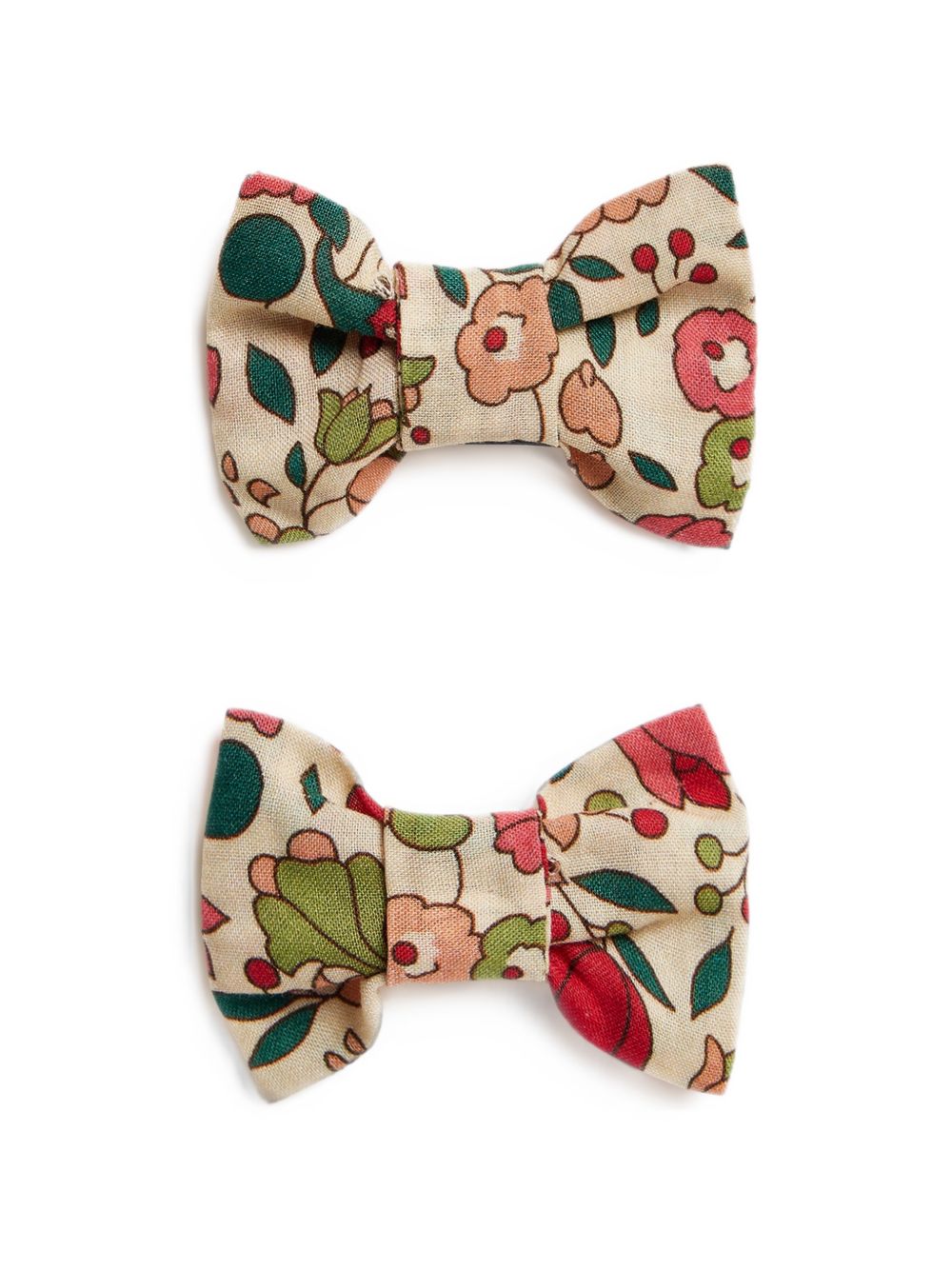 Fermagli per capelli per bambina Bonpoint Kids beige con stampa a fiori W06GHAW00005 524 BONPOINT KIDS