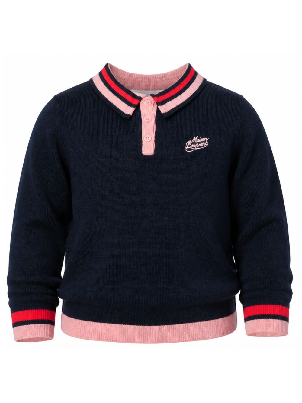 Maglione per bambina Bonpoint Kids blu con design lavorato a maglia W06GJUK00005 070 BONPOINT KIDS