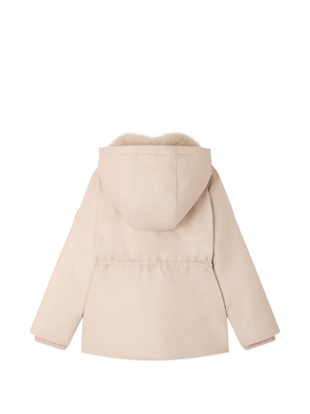 Capotto per bambina Bonpoint Kids beige con colletto in pelliccia sintetica W06GOUW00011 060B BONPOINT KIDS