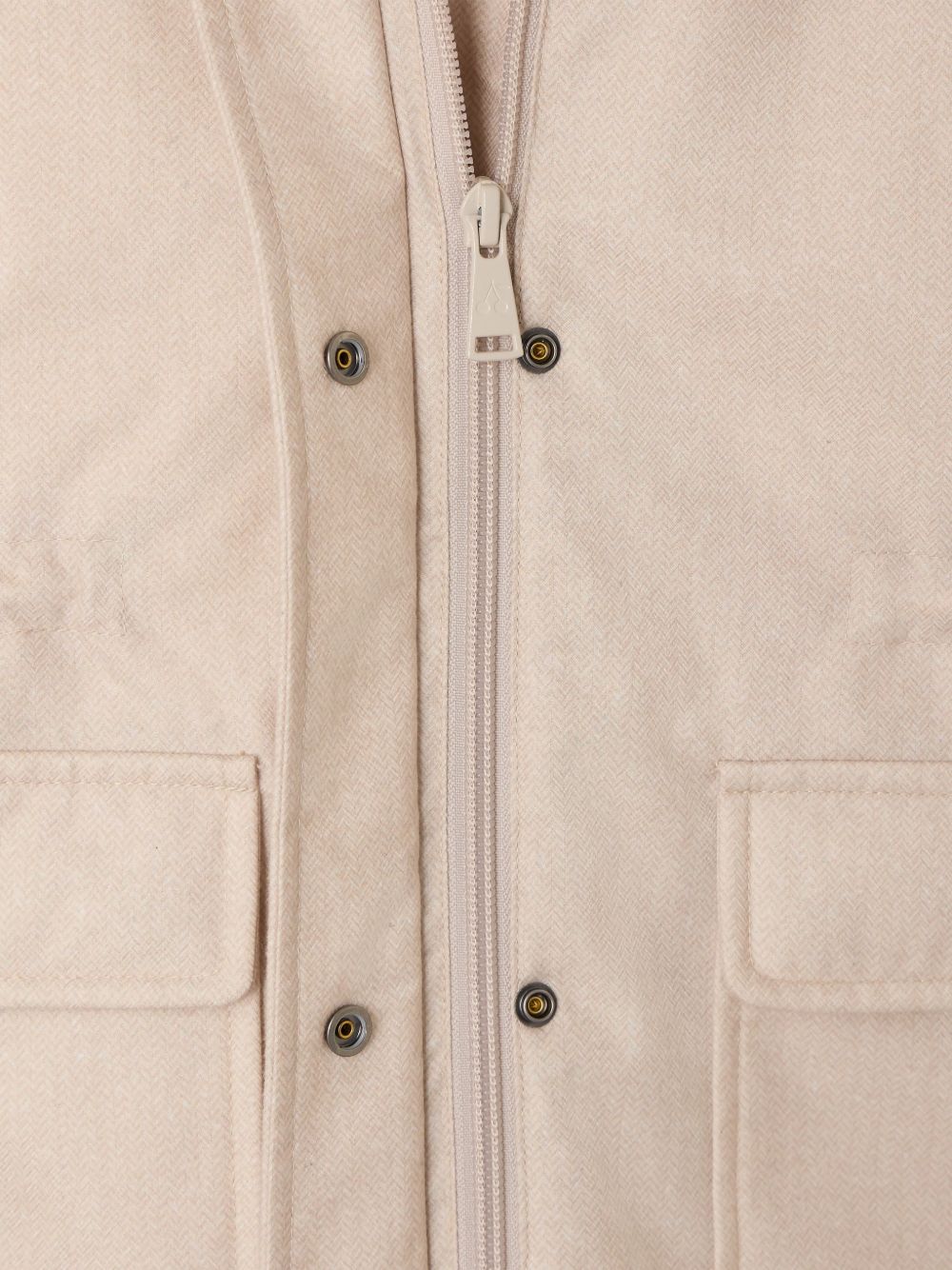 Capotto per bambina Bonpoint Kids beige con colletto in pelliccia sintetica W06GOUW00011 060B BONPOINT KIDS