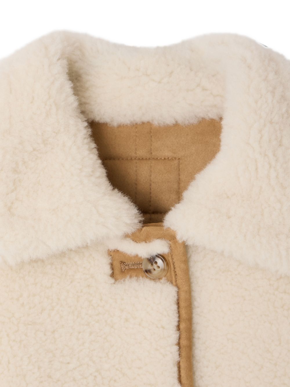 Cappotto per bambina Bonpoint Kids beige con trama effetto shearling W06GOUW00019 067B BONPOINT KIDS