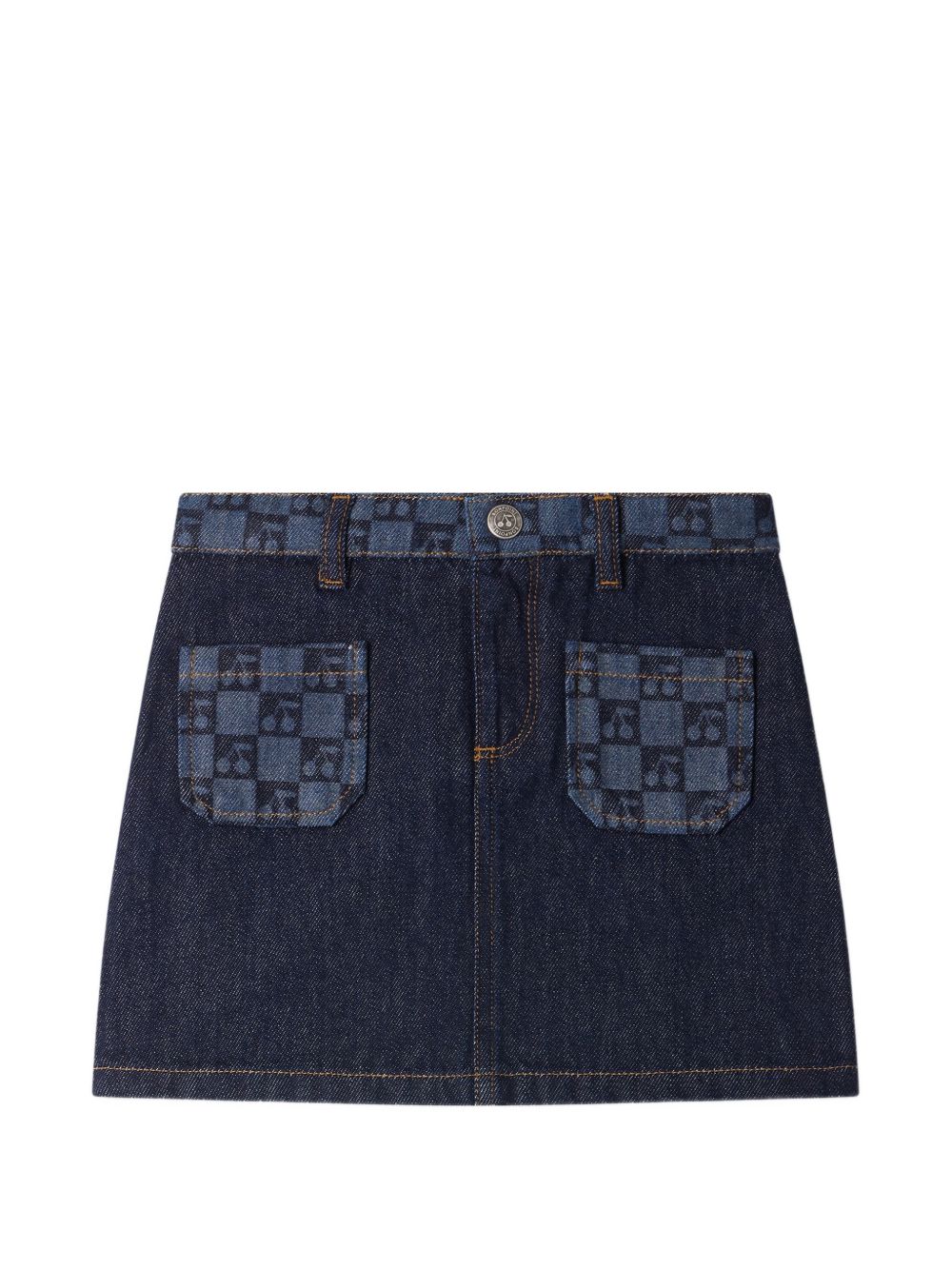 Gonna per bambina Bonpoint Kids denim con stampa a quadretti W06GSKW00015 178 BONPOINT KIDS