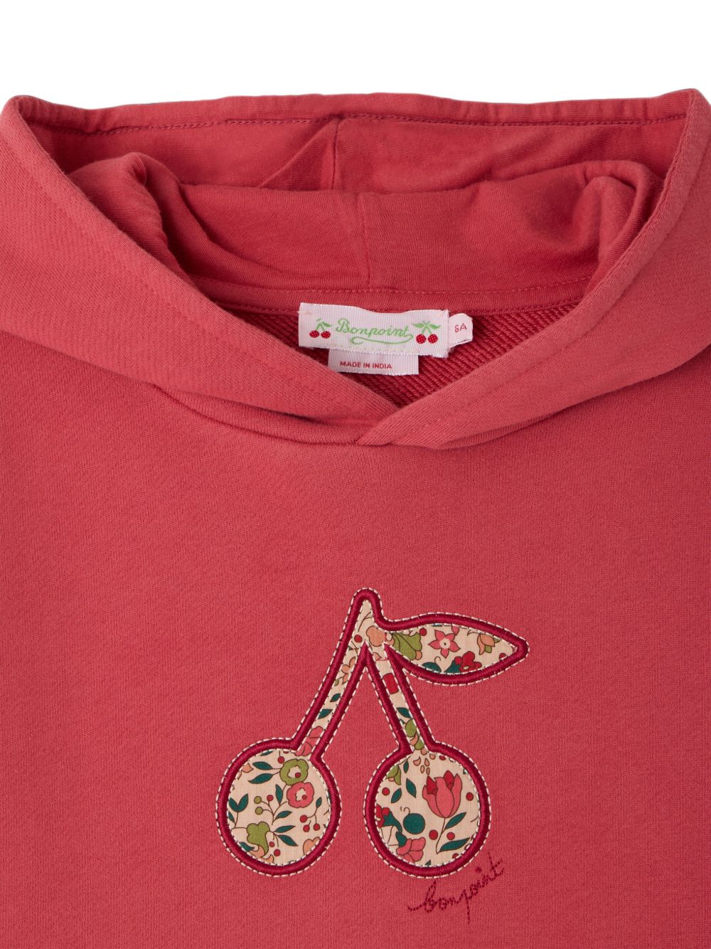 Felpa per bambina Bonpoint rossa con applicazione ciliegie W06GSWK00010 128C BONPOINT KIDS