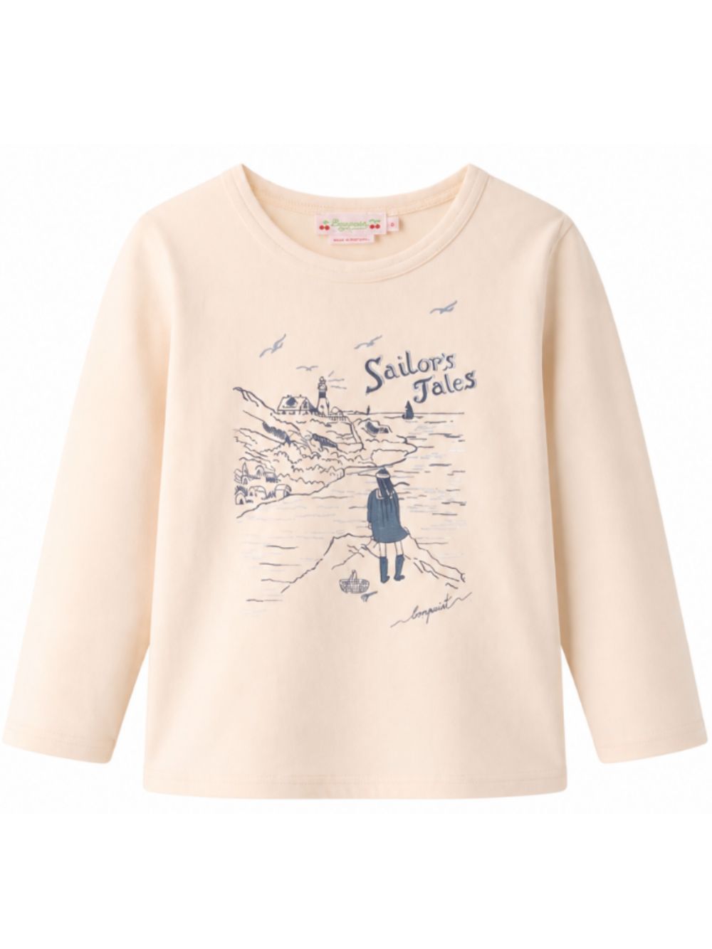 T-shirt per bambina Bonpoint Kids beige con stampa grafica W06GTSK00014 104 BONPOINT KIDS