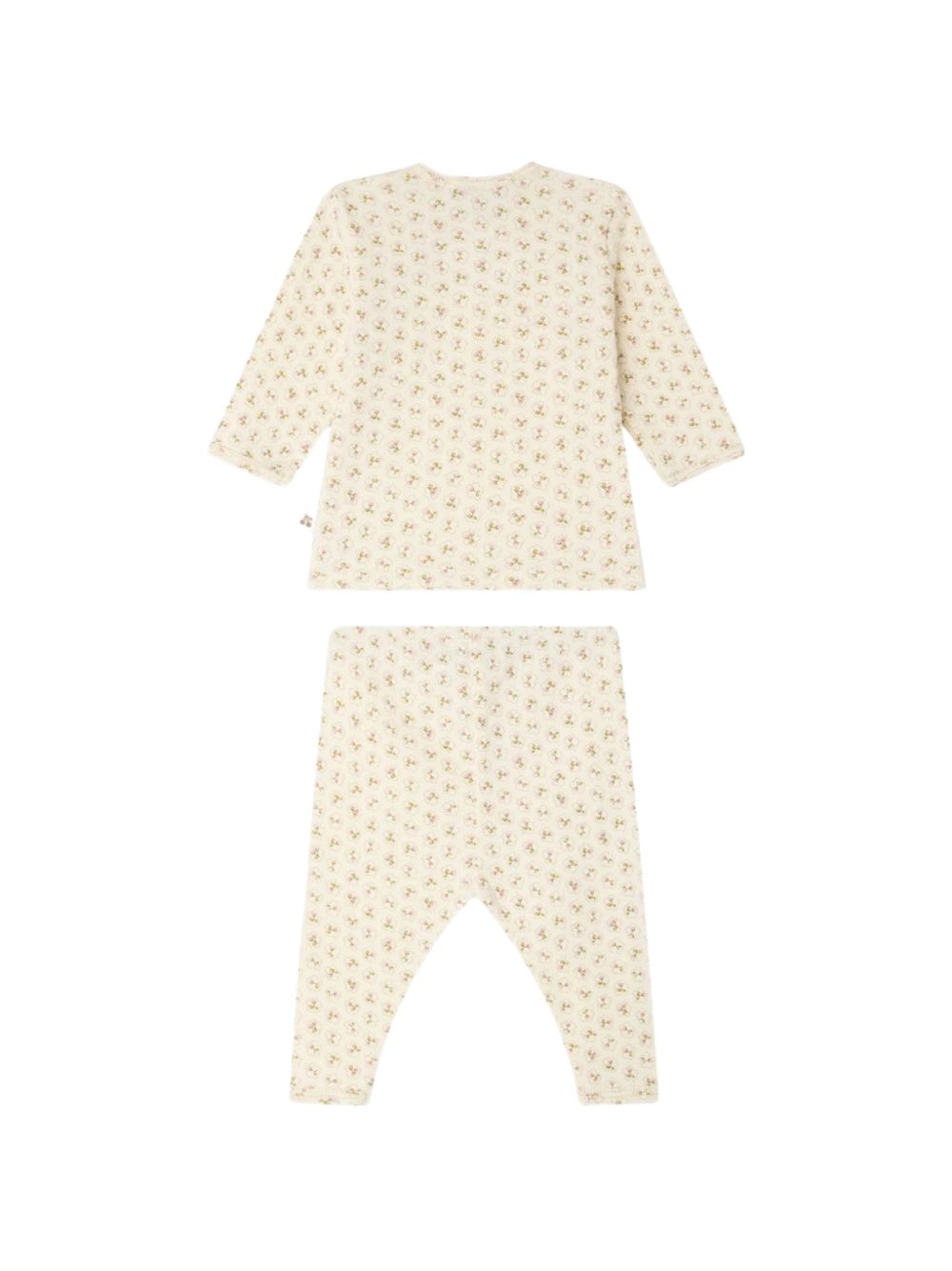 Pigiama per neonati Bonpoint Kids beige con stampa a fiori all-over W06NNIK00013 624 BONPOINT KIDS