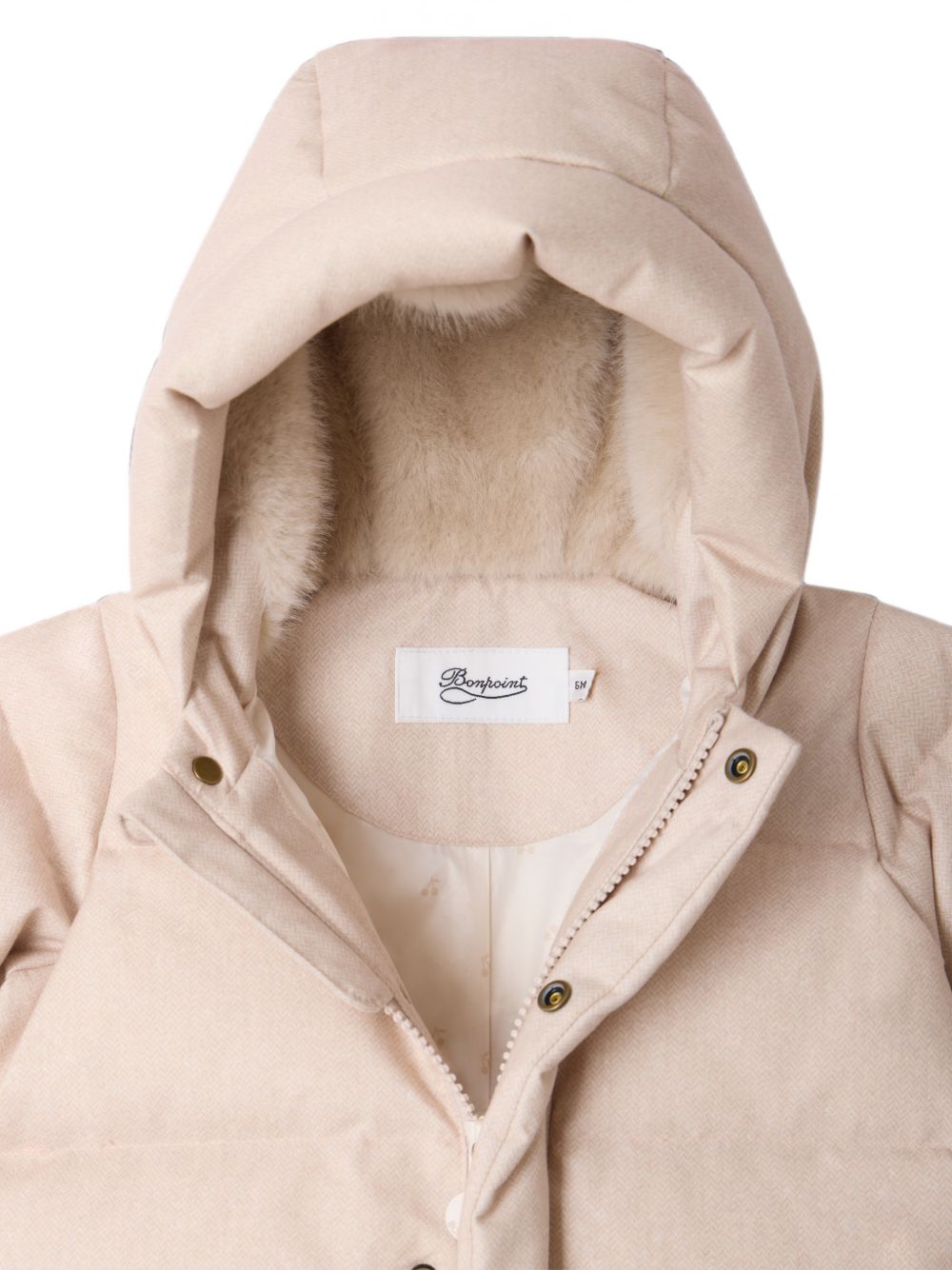 Tuta da neve per neonati Bonpoint Kids beige con finitura imbottita W06NOUW00004 060B BONPOINT KIDS