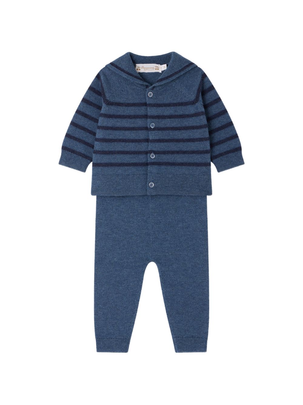 Set maglione e pantaloni per neonato Bonpoint Kids blu con motivo a righe W06OSEK00004 278 BONPOINT KIDS