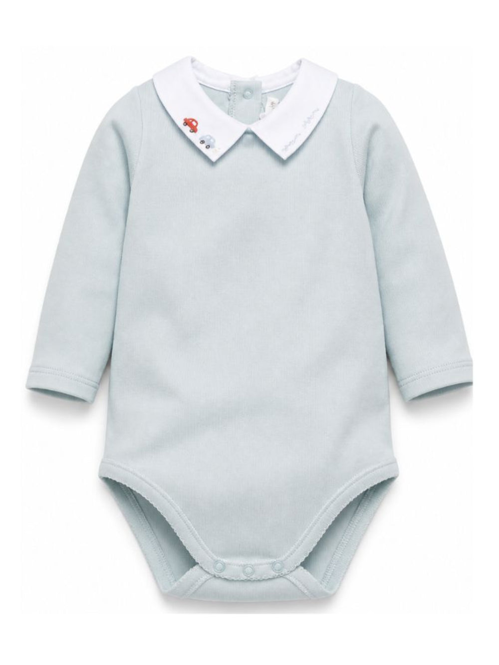 Body per neonato Bonpoint azzurro con ricamo sul colletto W06OUNK00001 015C BONPOINT KIDS