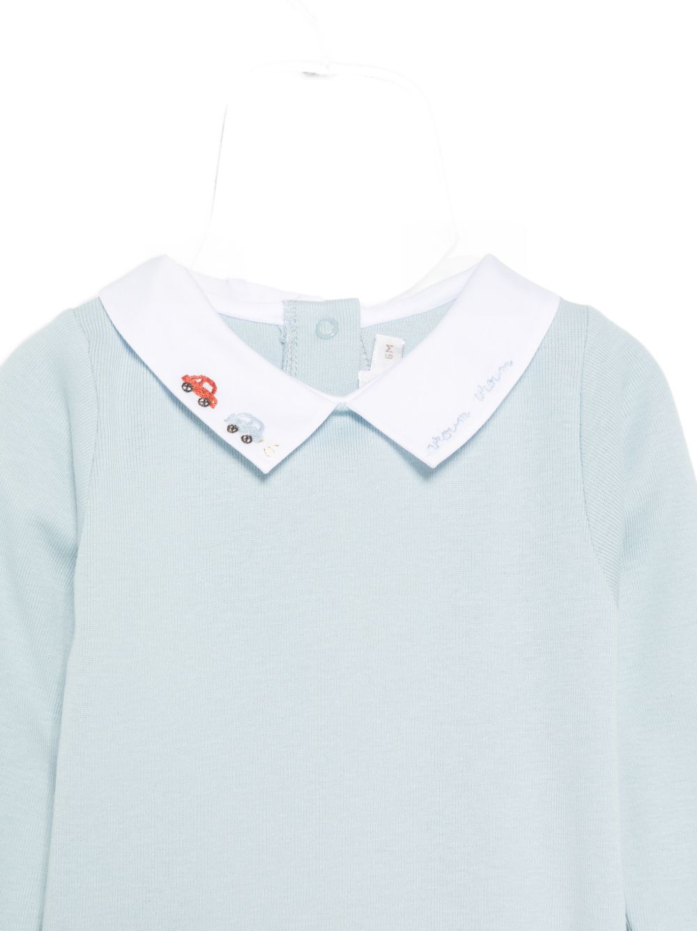 Body per neonato Bonpoint azzurro con ricamo sul colletto W06OUNK00001 015C BONPOINT KIDS