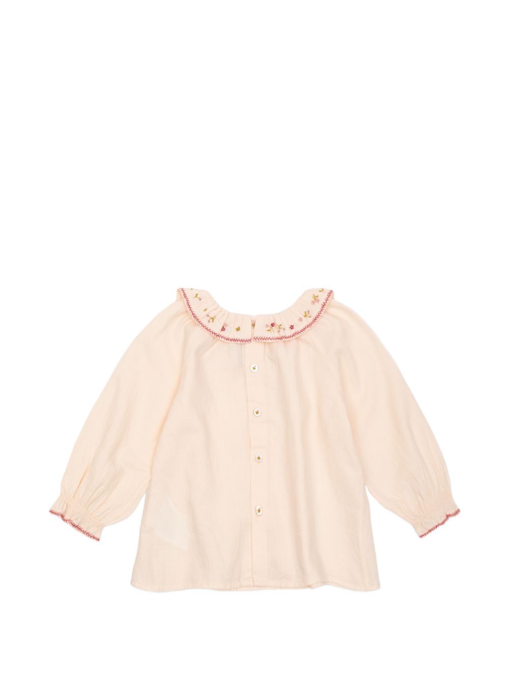 Blusa per neonata Bonpoint Kids rosa con ricami floreali W06XBLW00007 025A BONPOINT KIDS