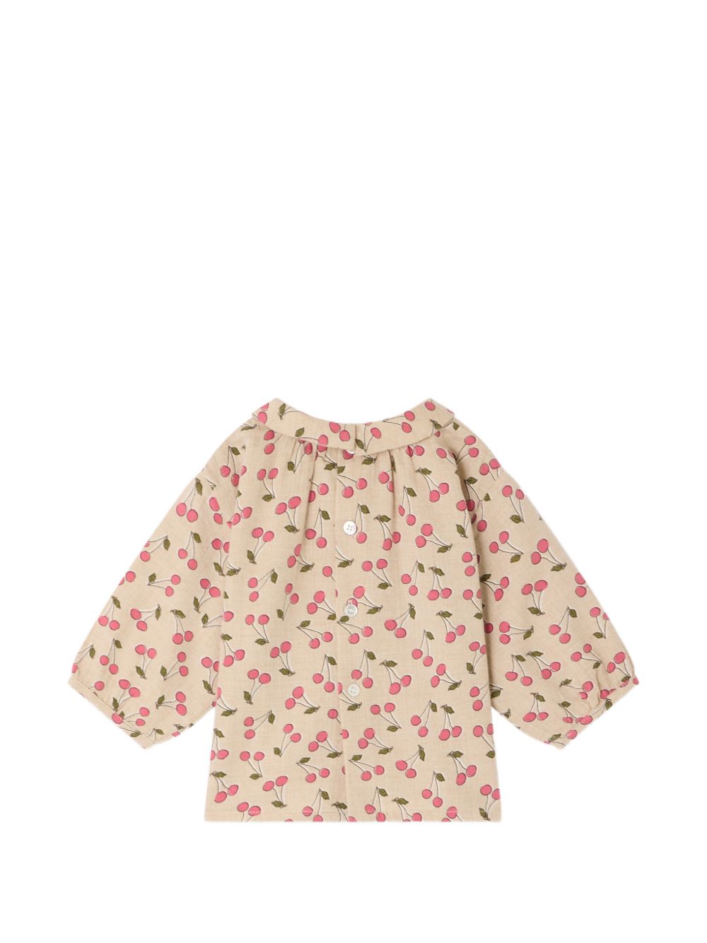 Blusa per neonata Bonpoint Kids beige con stampa Cherry all-over W06XBLW00010 609 BONPOINT KIDS