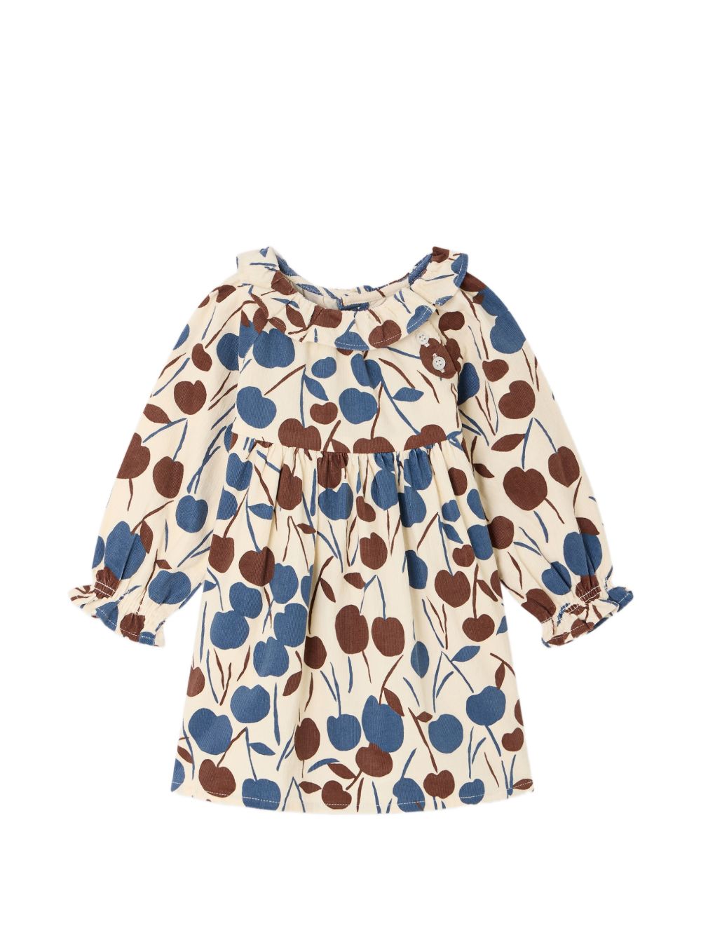 Abito per neonata Bonpoint Kids beige con stampa Cherry W06XDRW00006 665 BONPOINT KIDS