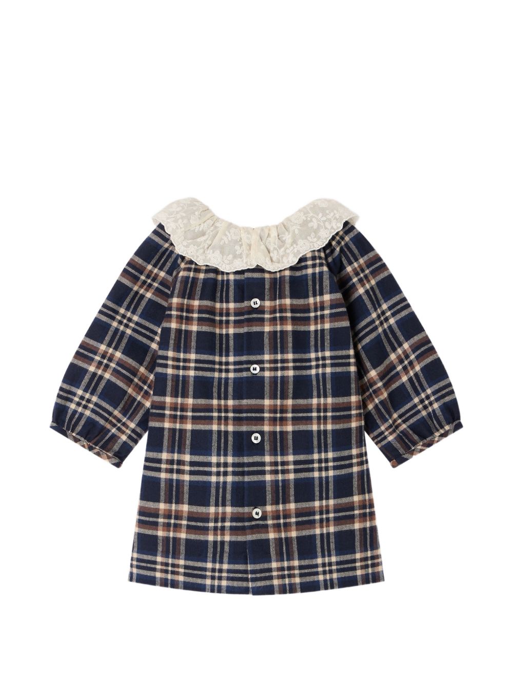 Abito per neonata Bonpoint Kids blu con motivo a quadri W06XDRW00007 370 BONPOINT KIDS
