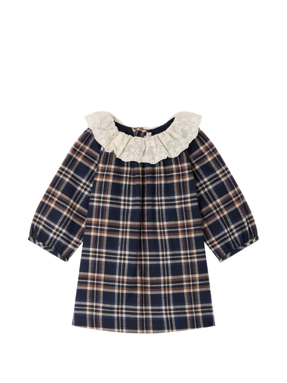 Abito per neonata Bonpoint Kids blu con motivo a quadri W06XDRW00007 370 BONPOINT KIDS