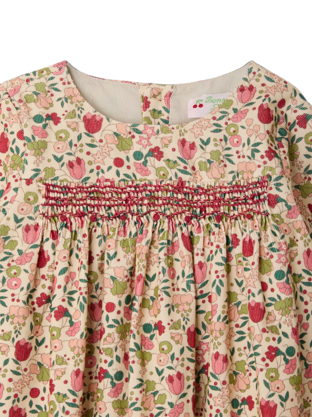 Abito per neonata Bonpoint Kids beige con stampa a fiori all-over W06XDRW00010 524B BONPOINT KIDS