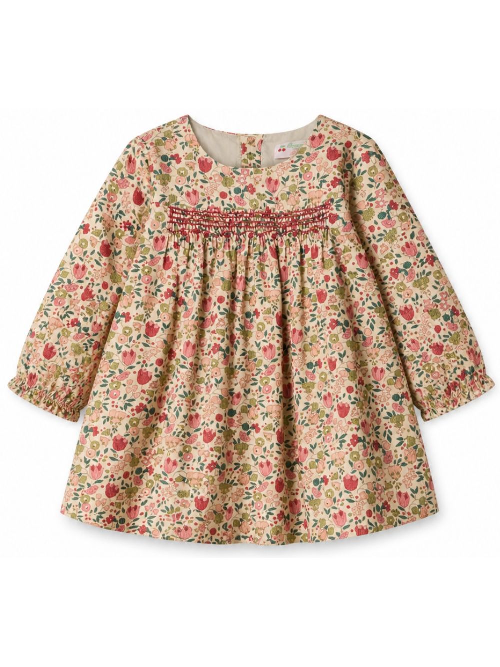 Abito per neonata Bonpoint Kids beige con stampa a fiori all-over W06XDRW00010 524B BONPOINT KIDS