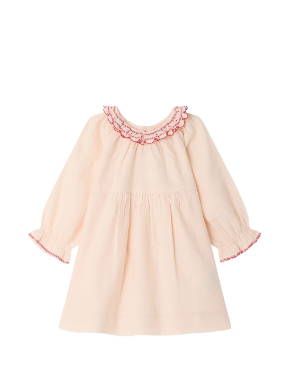 Abito per neonata Bonpoint Kids rosa con colletto ricamato W06XDRW00011 025A BONPOINT KIDS