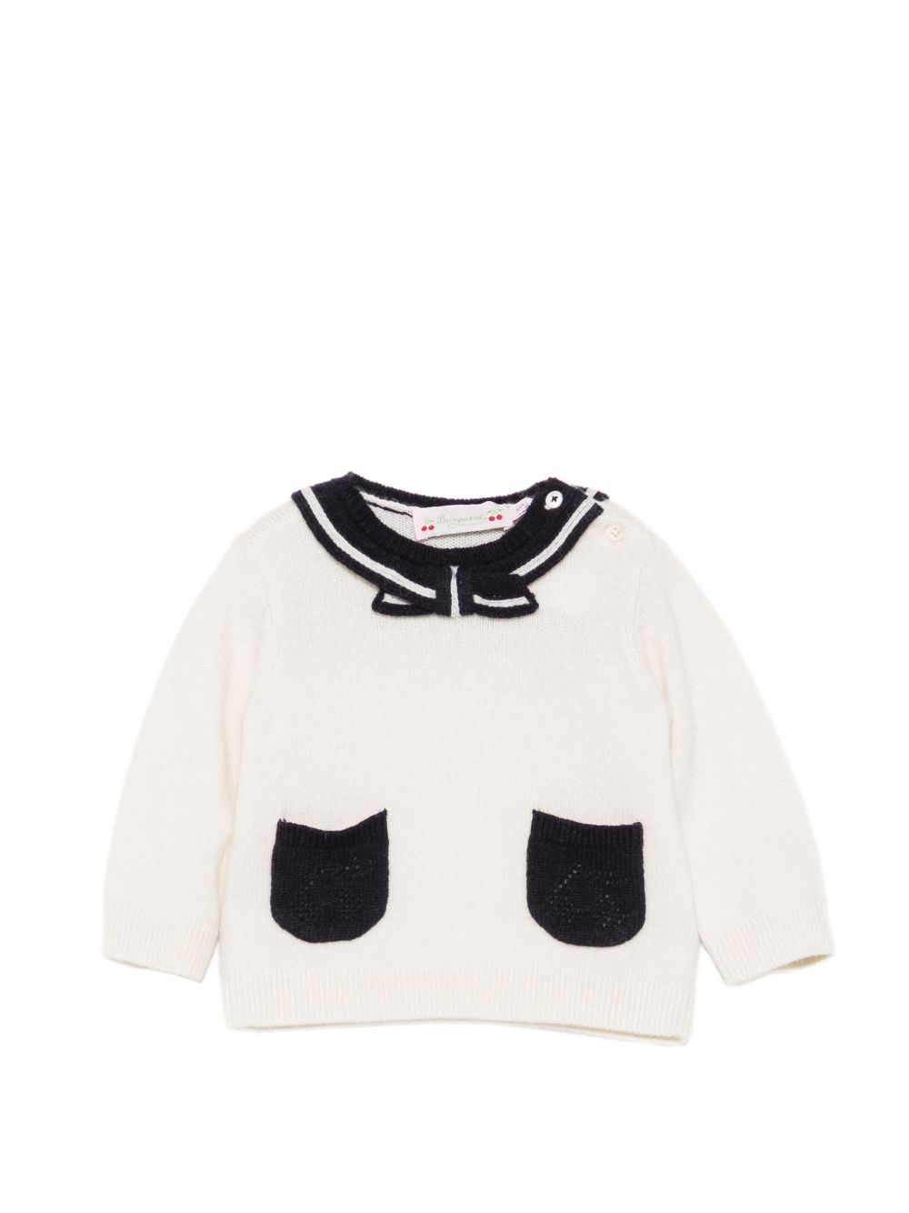 Maglione per neonata Bonpoint Kids bianco con dettaglio fiocco sul davanti W06XJUK00002 903 BONPOINT KIDS