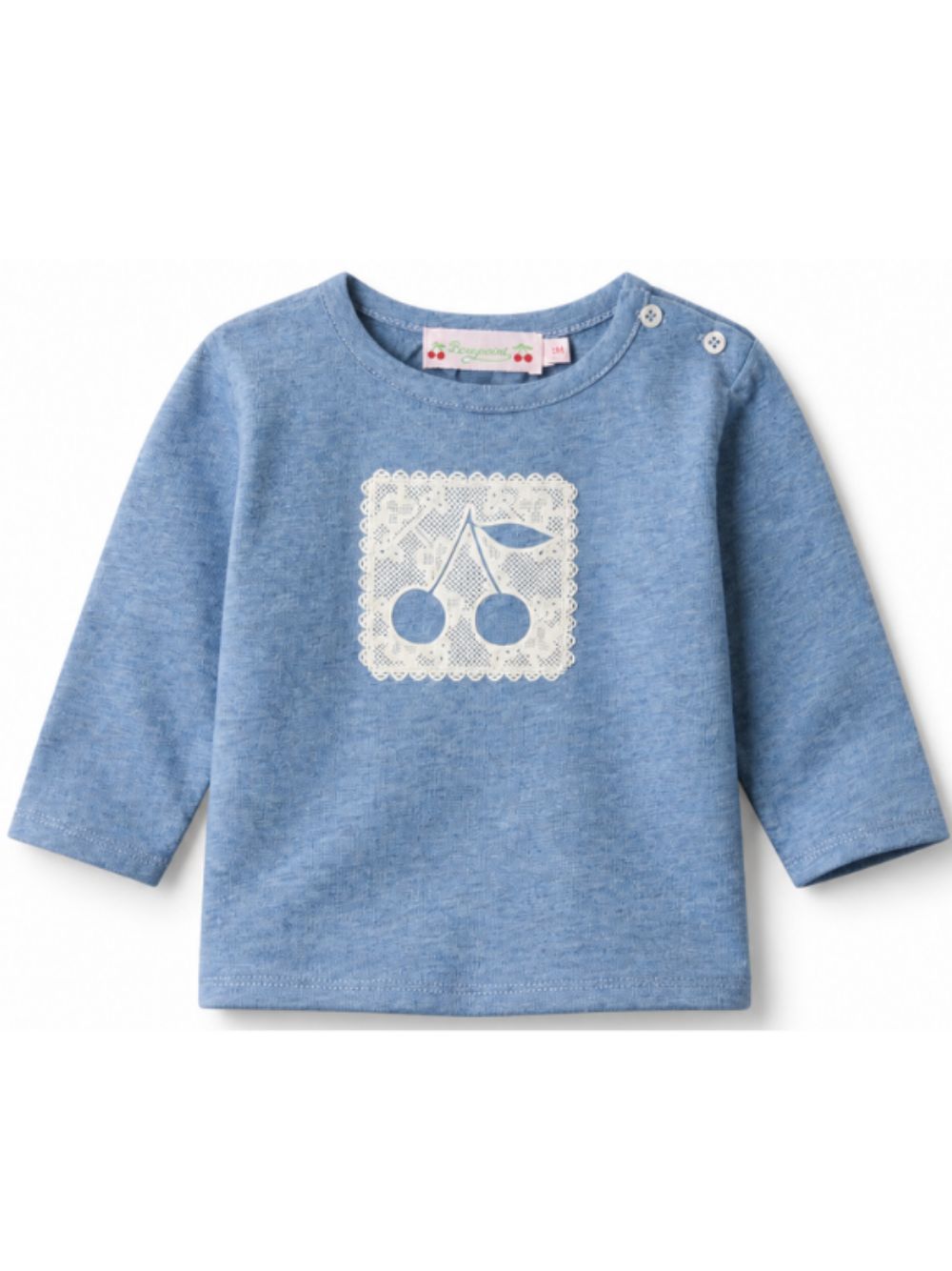 T-shirt per neonata Bonpoint azzurra con decorazione W06XTSK00003 116 BONPOINT KIDS