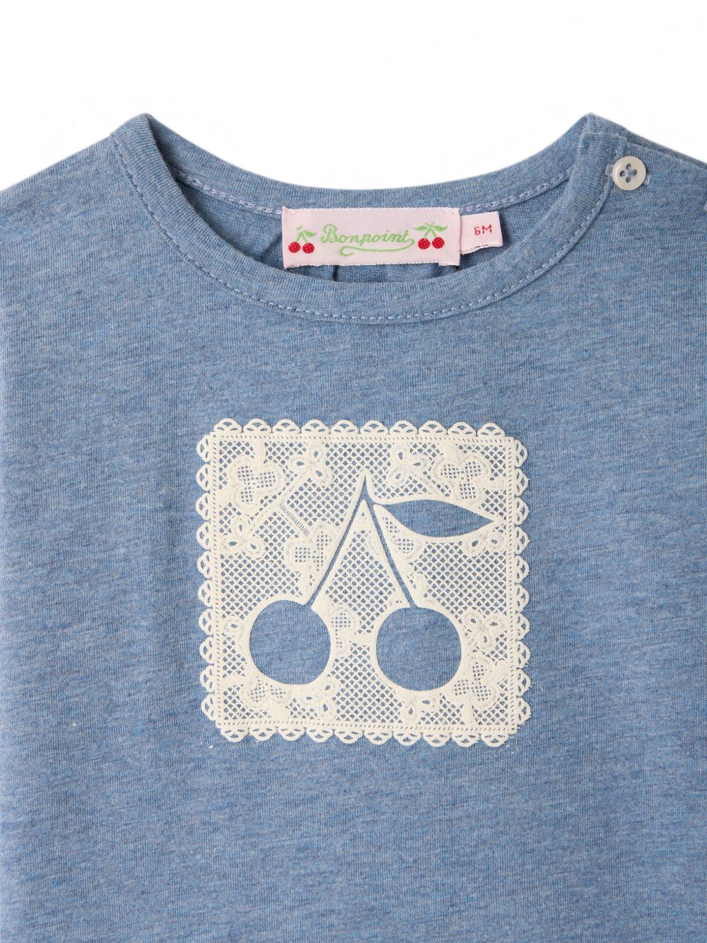 T-shirt per neonata Bonpoint azzurra con decorazione W06XTSK00003 116 BONPOINT KIDS