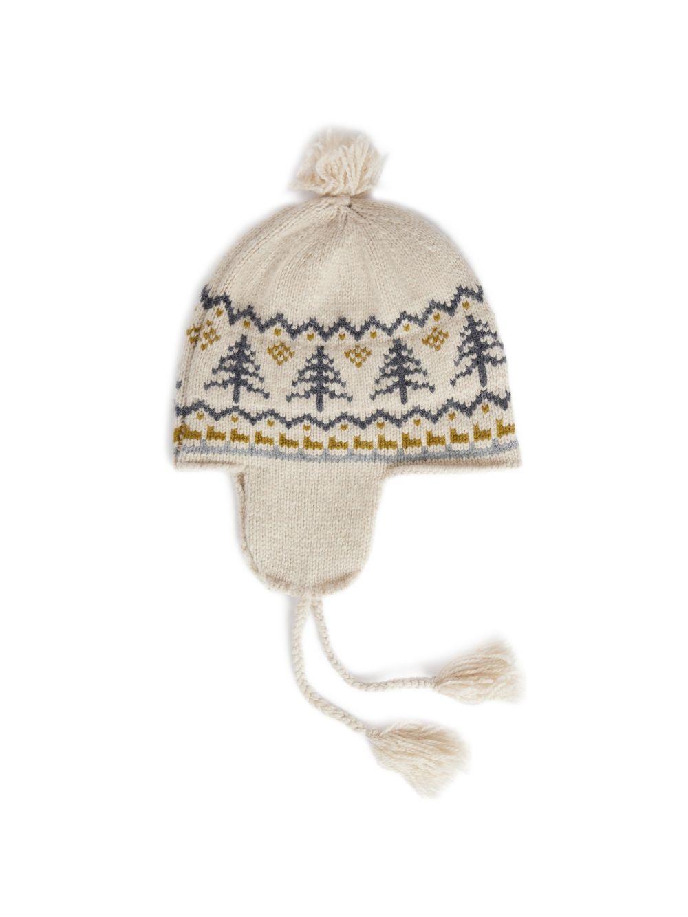 Berretto per neonato Bonpoint Kids beige con motivo Fair Isle W06YACK00005 963C BONPOINT KIDS
