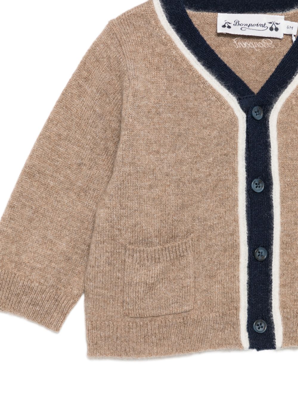 Maglione per neonato Bonpoint Kids beige con scollo a V W06YCAK00004 268A BONPOINT KIDS