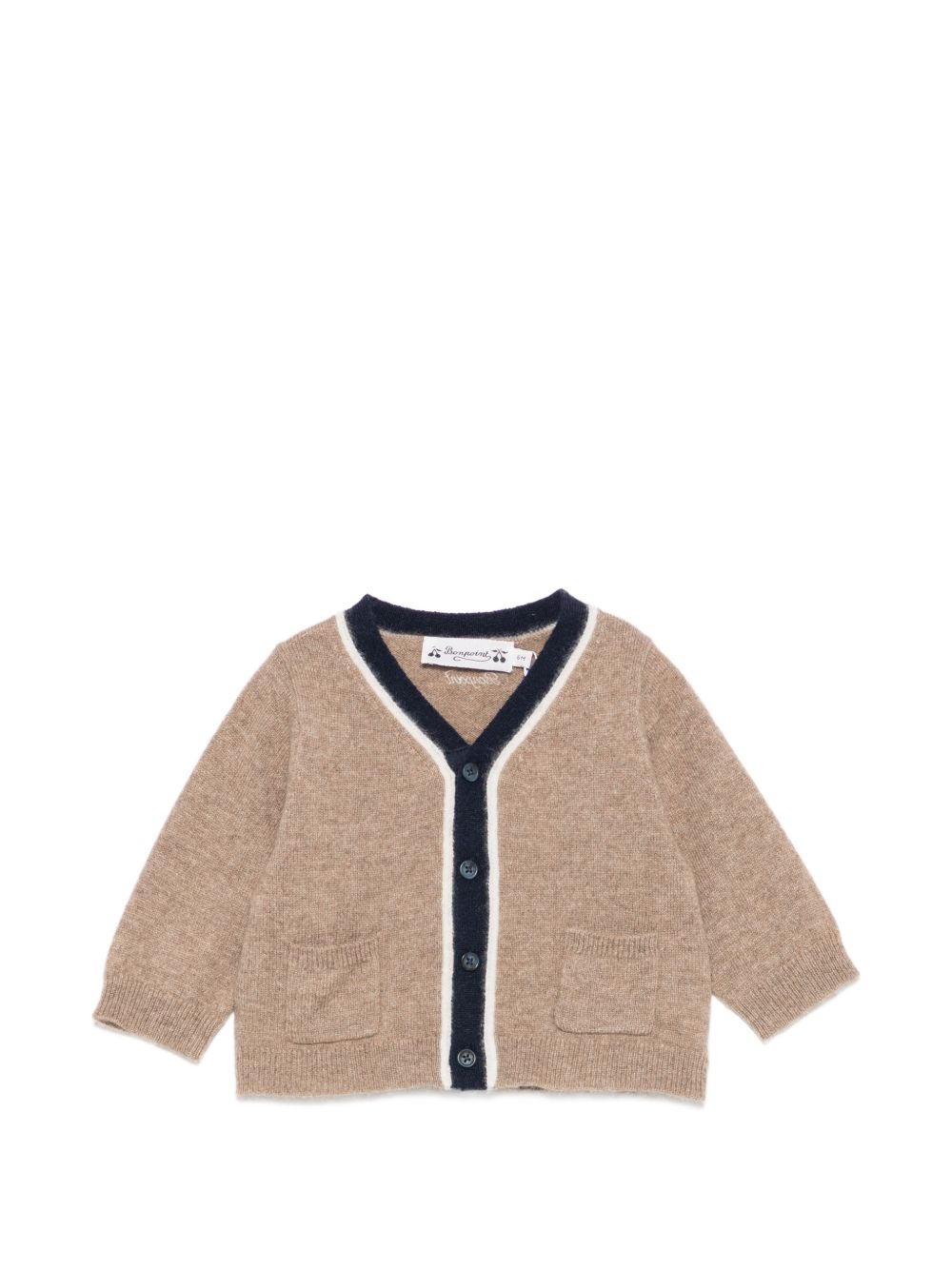 Maglione per neonato Bonpoint Kids beige con scollo a V W06YCAK00004 268A BONPOINT KIDS