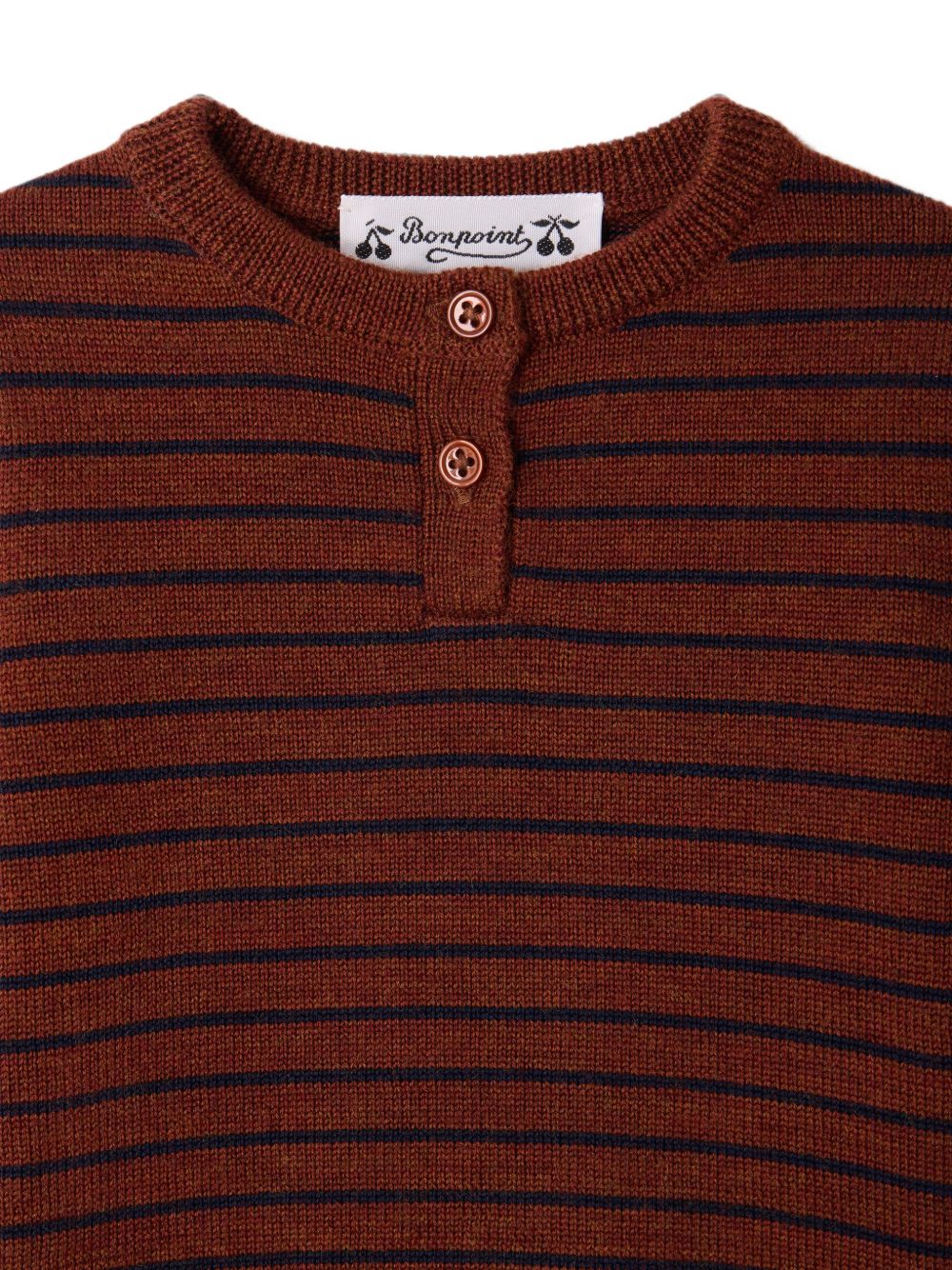 Maglione per neonato Bonpoint Kids marrone con design a righe W06YJUK00003 268A BONPOINT KIDS