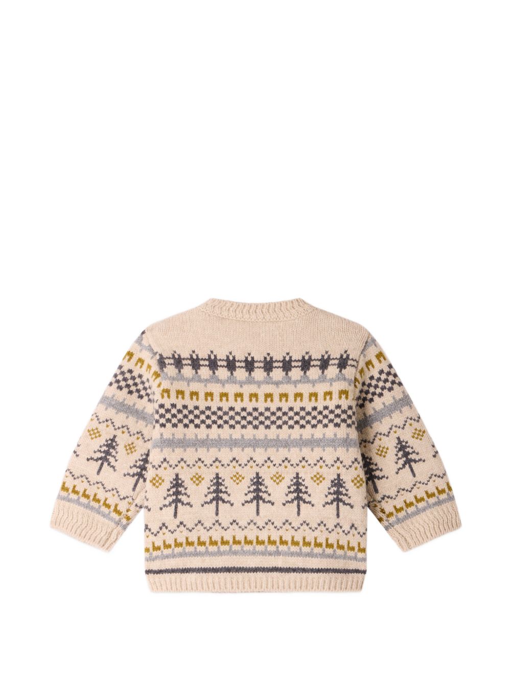 Maglione per neonato Bonpoint Kids beige con decorazione Fair Isle W06YJUK00007 963C BONPOINT KIDS