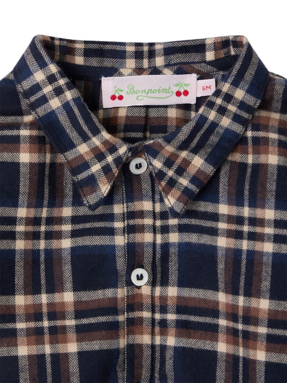 Camicia per neonato Bonpoint Kids blu con motivo a quadri W06YSHW00006 370 BONPOINT KIDS