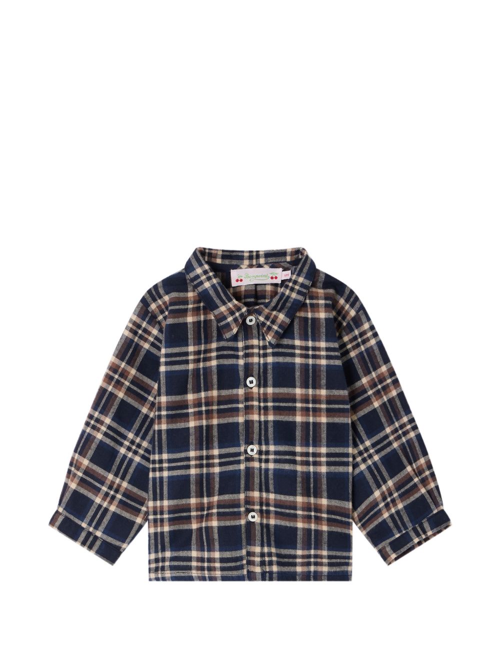 Camicia per neonato Bonpoint Kids blu con motivo a quadri W06YSHW00006 370 BONPOINT KIDS