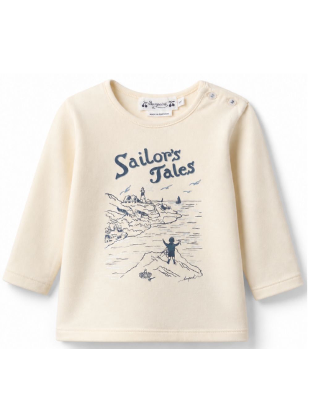 T-shirt per neonato Bonpoint beige con stampa grafica W06YTSK00005 104 BONPOINT KIDS