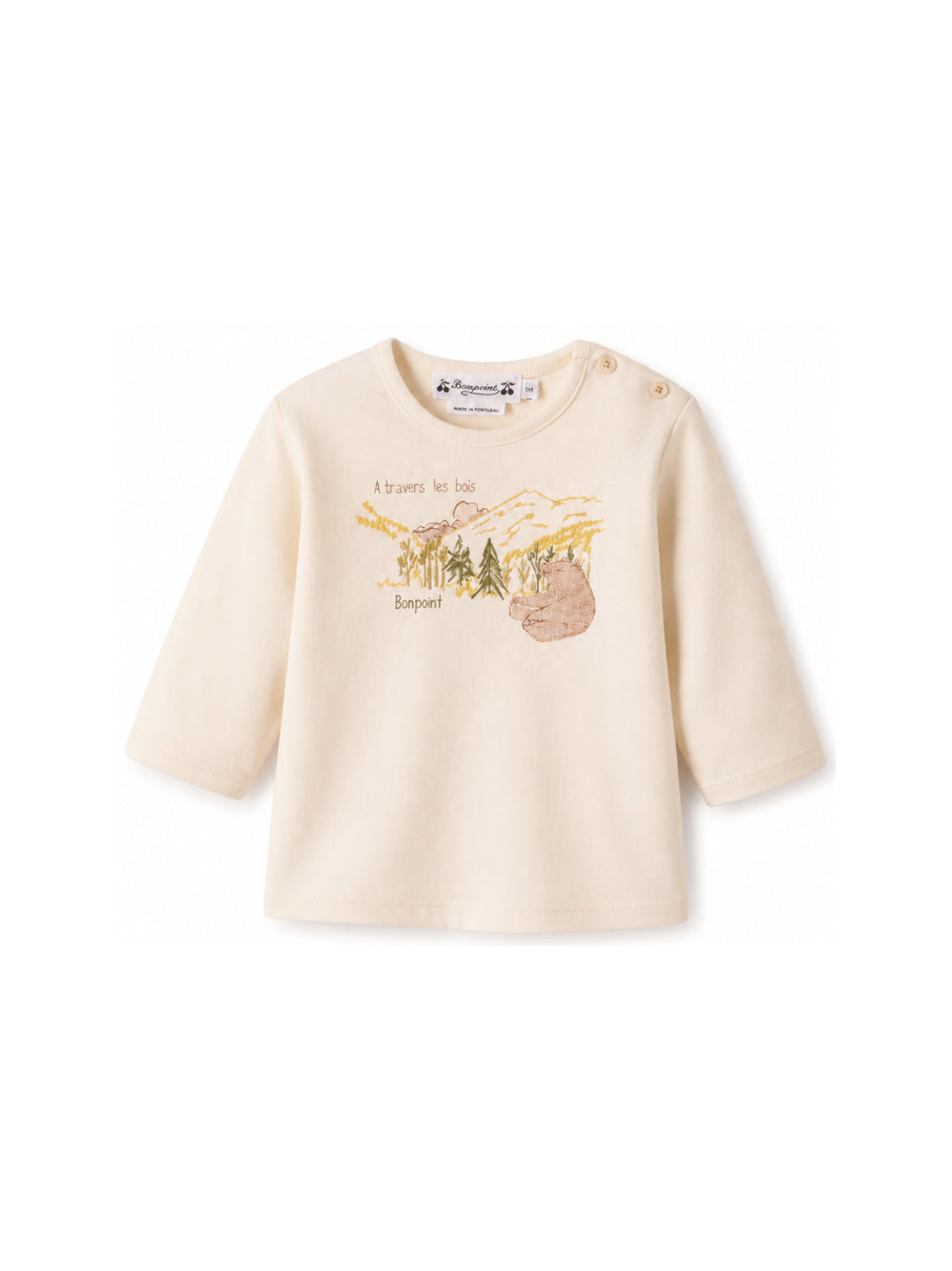 T-shirt per neonato Bonpoint Kids beige con stampa grafica sul davanti W06YTSK00006 104 BONPOINT KIDS
