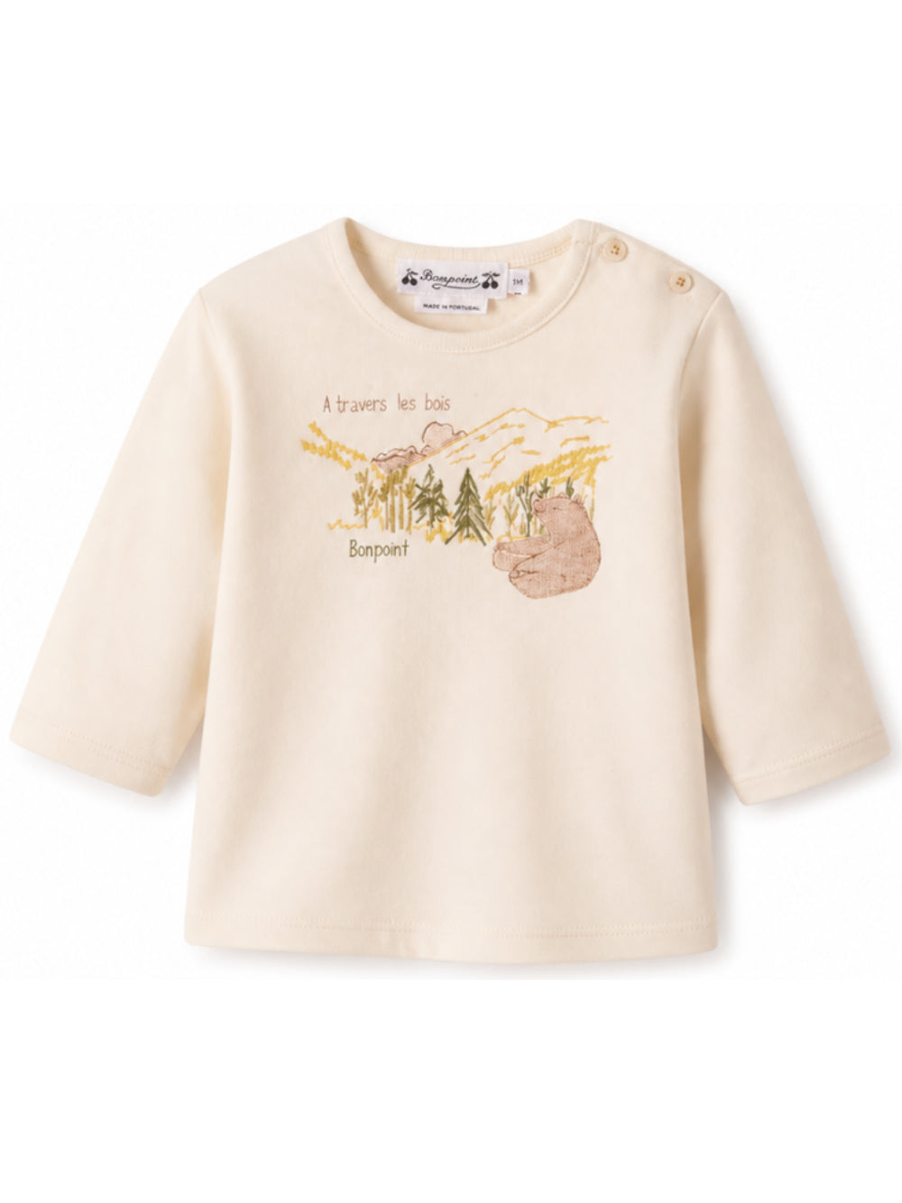 T-shirt per neonato Bonpoint Kids beige con stampa grafica sul davanti W06YTSK00006 104 BONPOINT KIDS