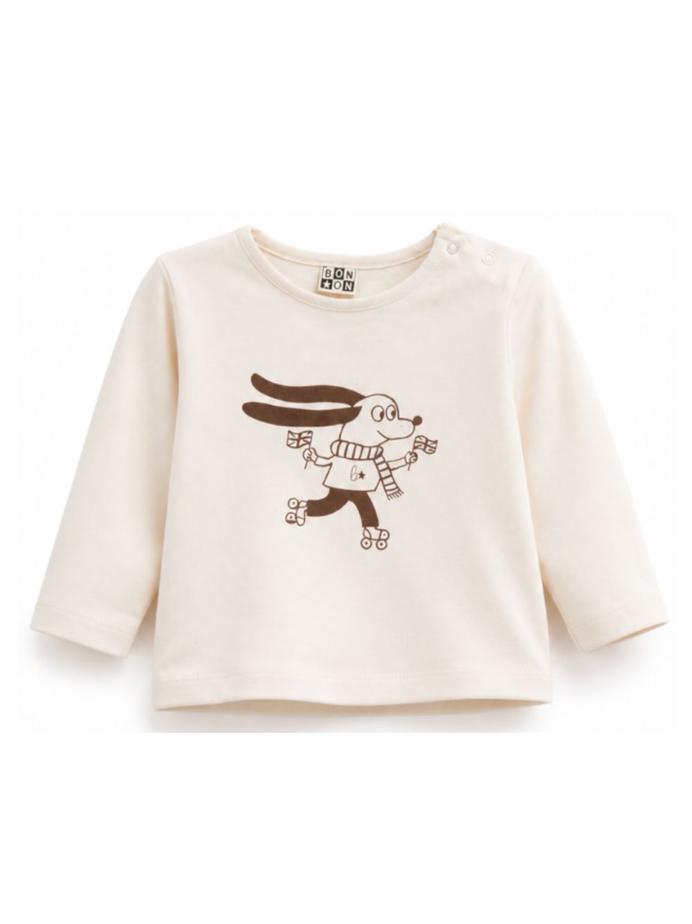 T-shirt per neonati Bonton Kids beige con stampa grafica sul davanti BD10051 120 BONTON KIDS