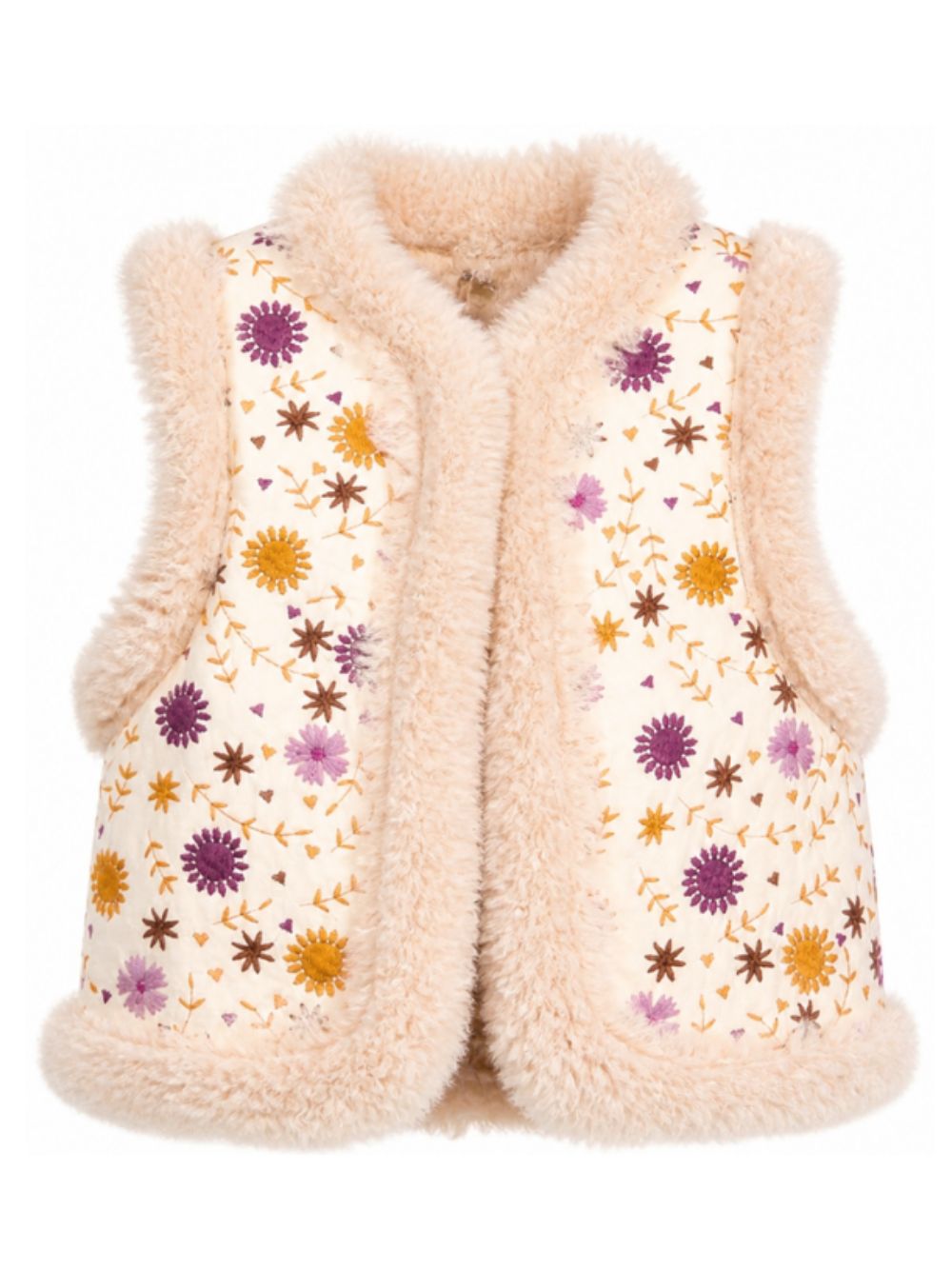 Gilet per bambina Bonton Kids bianco con ricamo floreale BD16022 120 BONTON KIDS