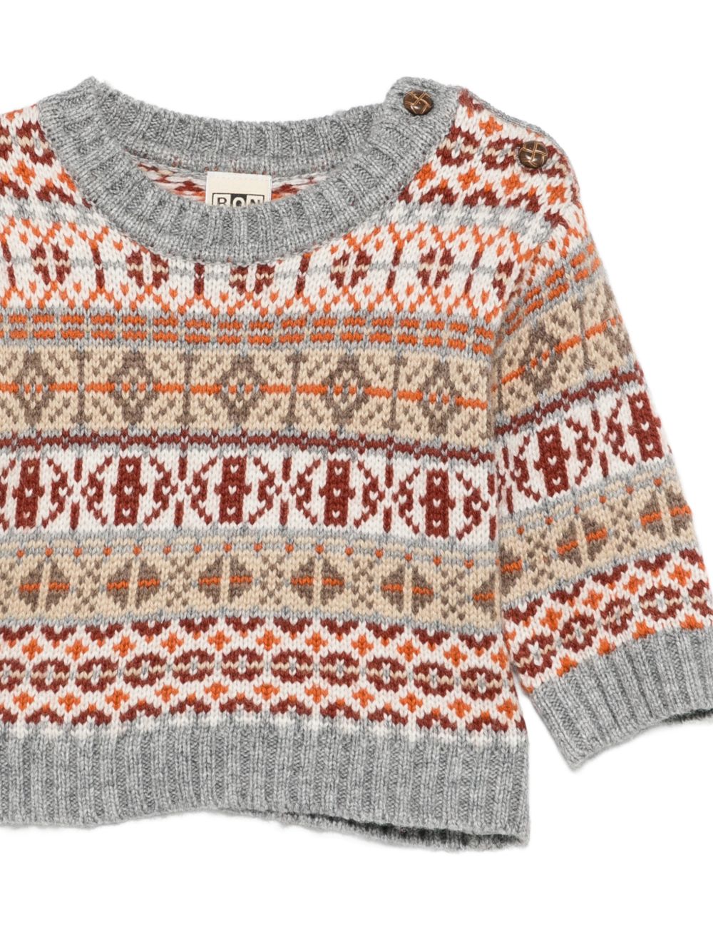 Maglione Fair Isle per neonati Bonton Kids multicolor con abbottonatura BD18071 717 BONTON KIDS