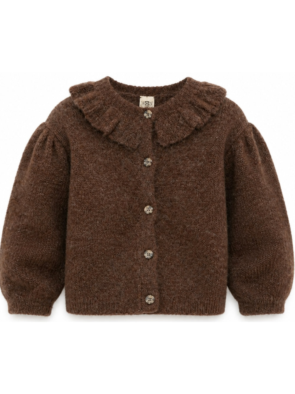 Cardigan Paloma per bambina Bonton Kids marrone con ruches BD18092 610 BONTON KIDS