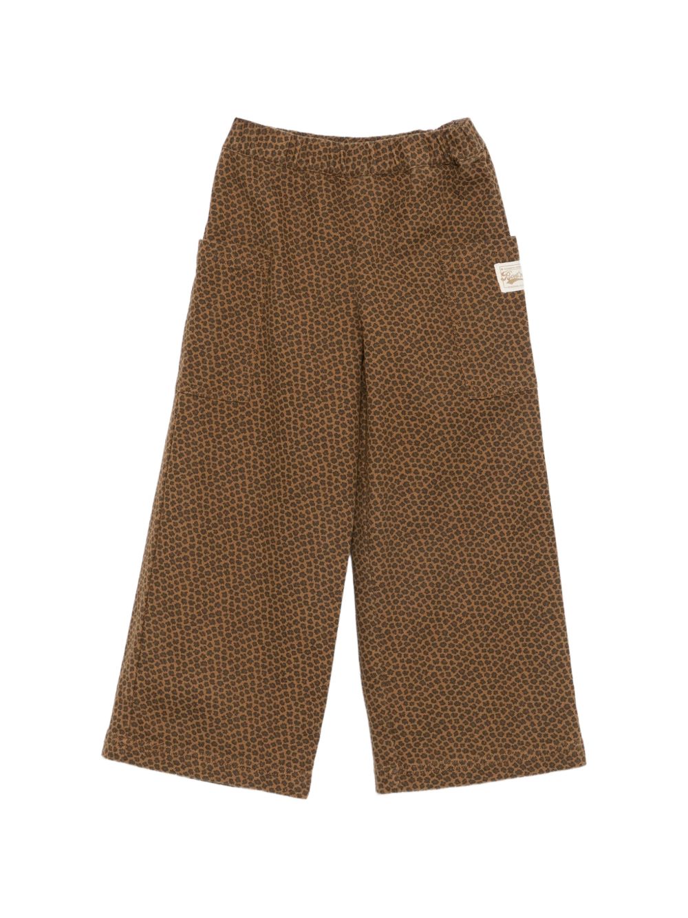 Pantaloni per bambina Bonton Kids marrone con stampa grafica leopardata BD22032 935 BONTON KIDS