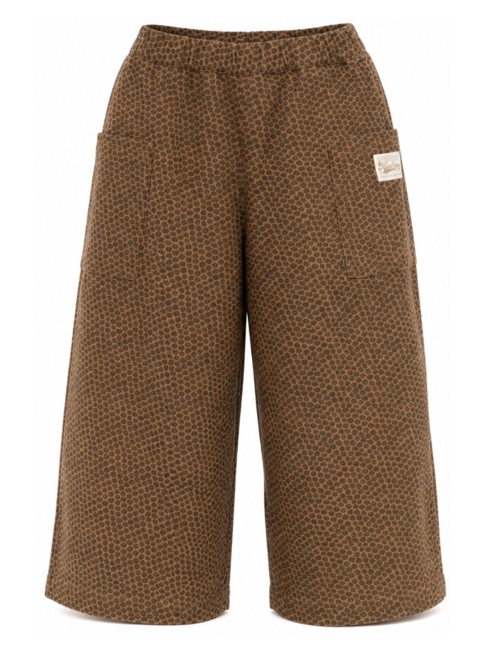 Pantaloni per bambina Bonton Kids marrone con stampa grafica leopardata BD22032 935 BONTON KIDS