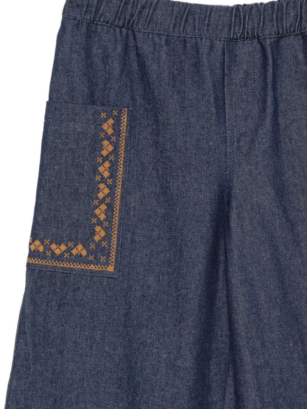 Pantaloni per bambina Bonton Kids blu navy con dettagli ricamati BD22152 430 BONTON KIDS