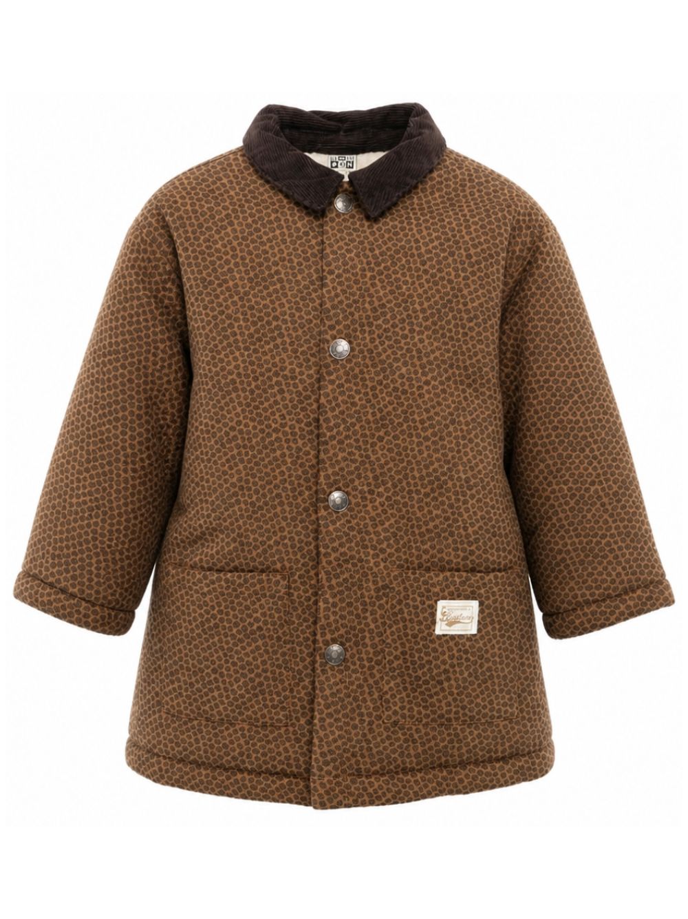 Cappotto per bambina Bonton Kids marrone con stampa grafica leopardata BD44042 935 BONTON KIDS